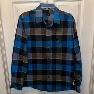 MATIX Mens Long Sleeve Button Down Plaid Shirt. Sz L.